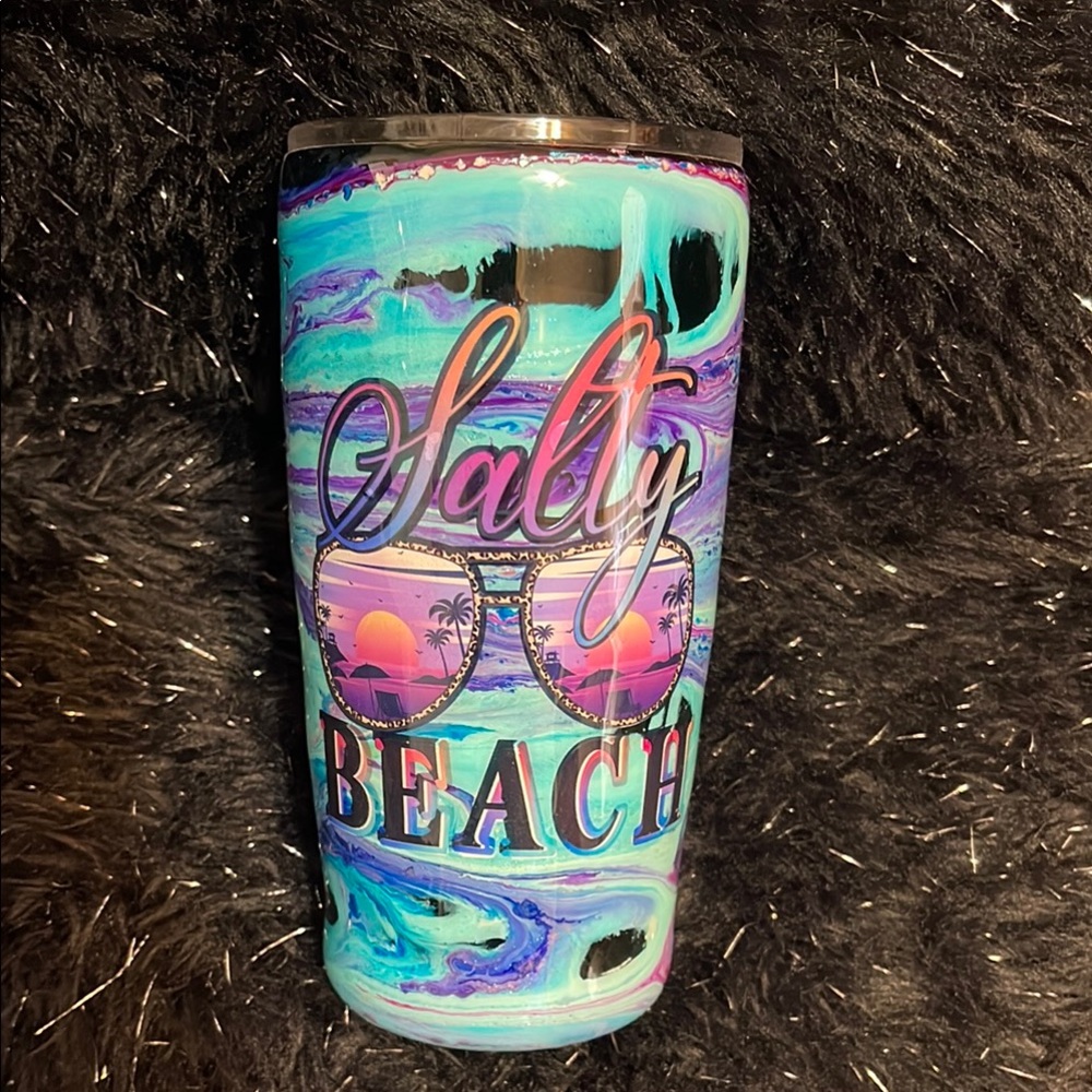 Colorful 'Salty Beach' Tumbler